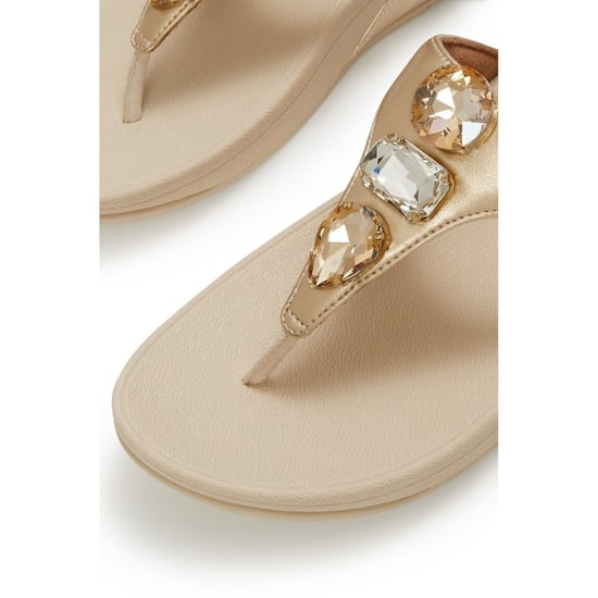Fitflop Lulu Ultra-Jewel Teenpost Polyurethaan Dames Sandalen Platino - Image 5