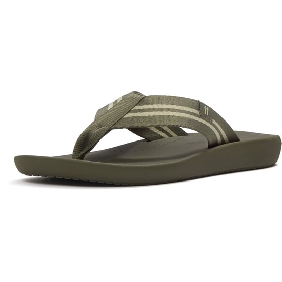 Fitflop iQushion Polyester Heren Flip-Flops in Diep Olijf/Salie Groen - Image 1