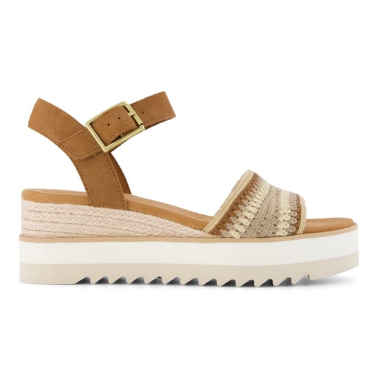 TOMS Diana Wedge Leer Dames Donker Beige Sandalen - Image 6