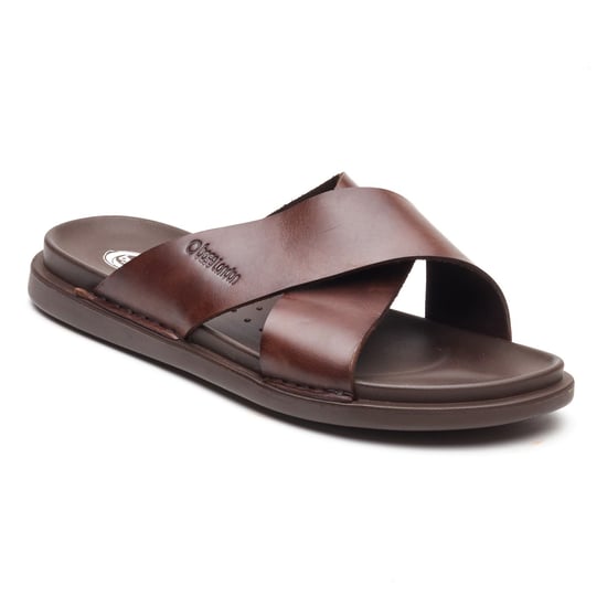 Base London Drift Leren Heren Bruine Sandalen - Image 1