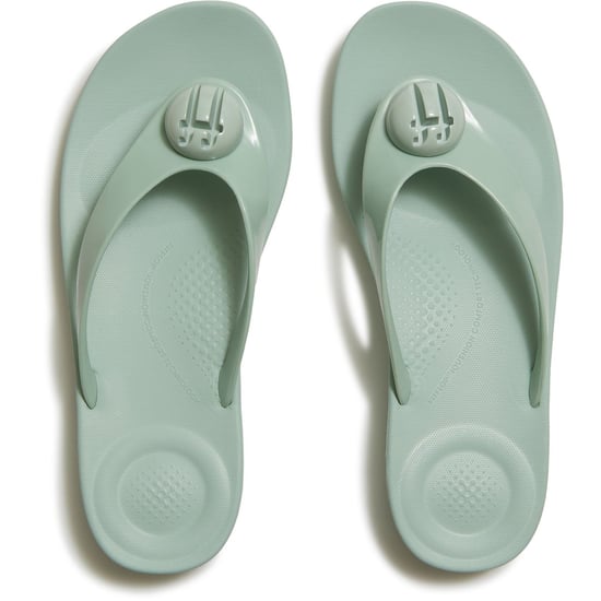 Fitflop iQushion Glanzend-Knop Polyurethaan Dames Mint Fluister Flip-Flops - Image 3