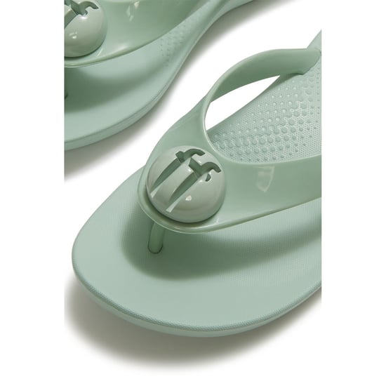 Fitflop iQushion Glanzend-Knop Polyurethaan Dames Mint Fluister Flip-Flops - Image 5