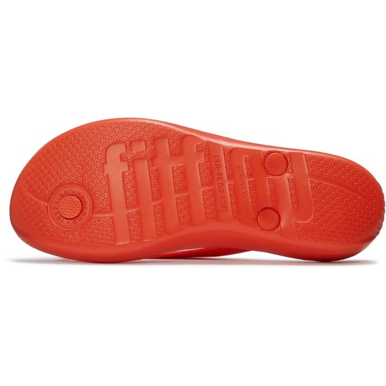 Fitflop iQushion Glanzende Knop Polyurethaan Dames Cherry Tomato Flip-Flops - Image 2