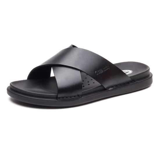 Base London Drift Leren Heren Zwarte Sandalen - Image 1