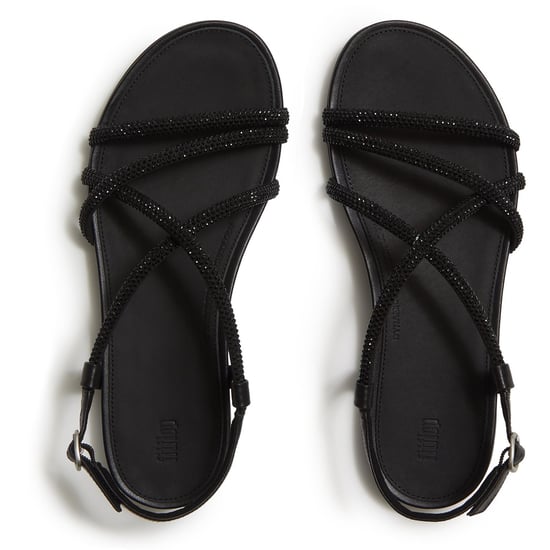 Fitflop Fino Teenpost Leer Dames All Black Sandalen - Image 3