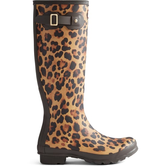 Hunter Dames Original Tall Leopard Laarzen Rubber Dames Leopard Print/Chocoladebruine Wellington Laarzen - Image 4