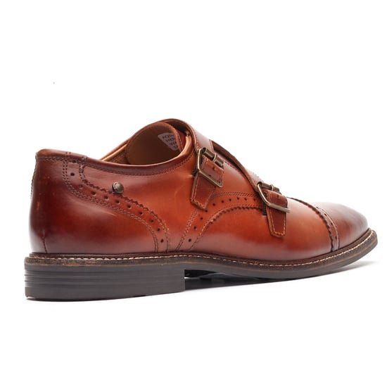 Base London Henley Monk Lederen Heren Burnt Tan Dubbele Monk Schoenen - Image 2