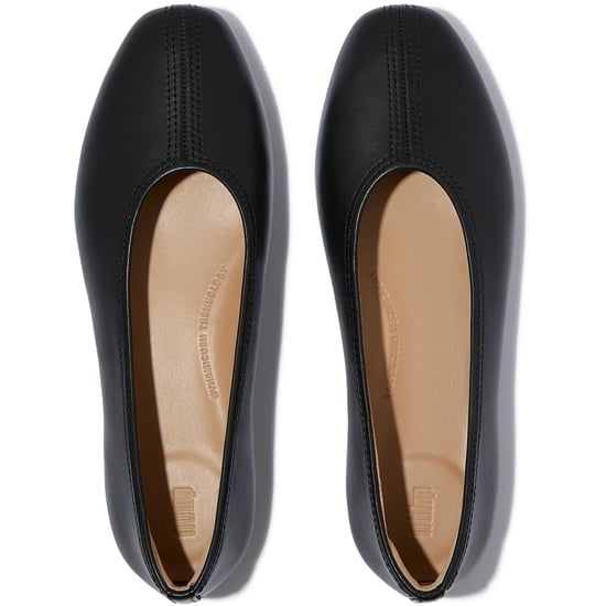 Fitflop Delicato Hoge Leren Dames Zwarte Ballerina's - Image 3