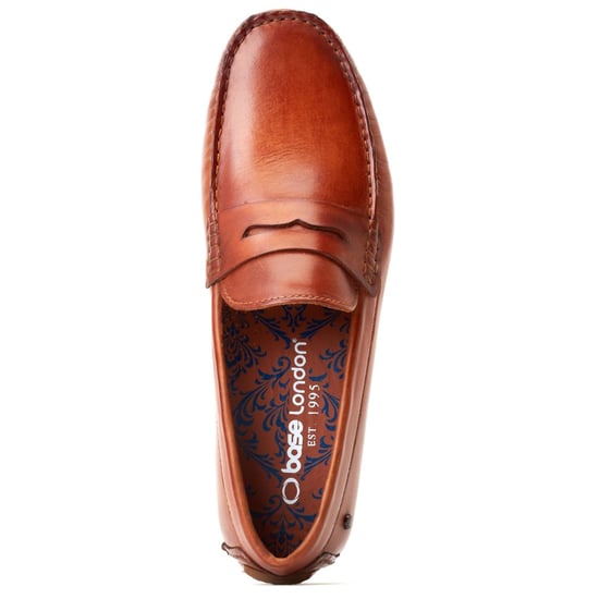 Base London Collins Driver Leren Heren Loafers in Gebrande Tan - Image 4