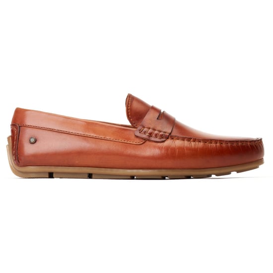 Base London Collins Driver Leren Heren Loafers in Gebrande Tan - Image 5