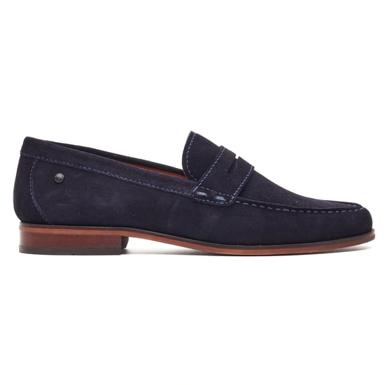 Base London Slate Loafer Leren Heren Navy Loafers - Image 5