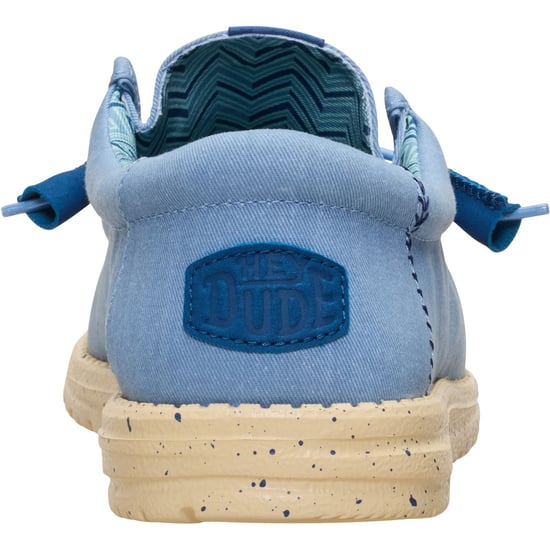 HEYDUDE Wally Stretch Canvas Textiel Heren Vervaagd Denim/Boulder Tan Instappers - Image 2