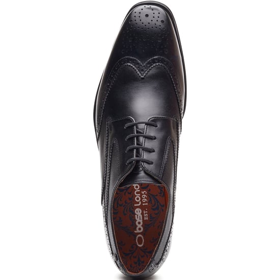 Base London Steeple Brogue Leer Heren Zwarte Brogues Schoenen - Image 4