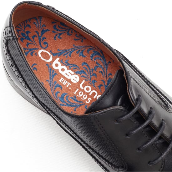 Base London Steeple Brogue Leer Heren Zwarte Brogues Schoenen - Image 6