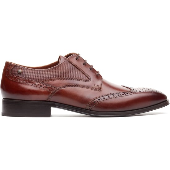 Base London Steeple Brogue Leren Heren Burnt Tan Brogues Schoenen - Image 5