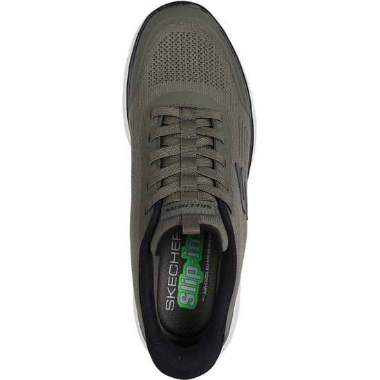 Skechers Summits Leyter Textiel Heren Sneakers Olijf/Zwart - Image 3