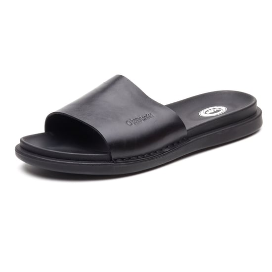 Base London Albany Leren Heren Slippers Zwart - Image 1