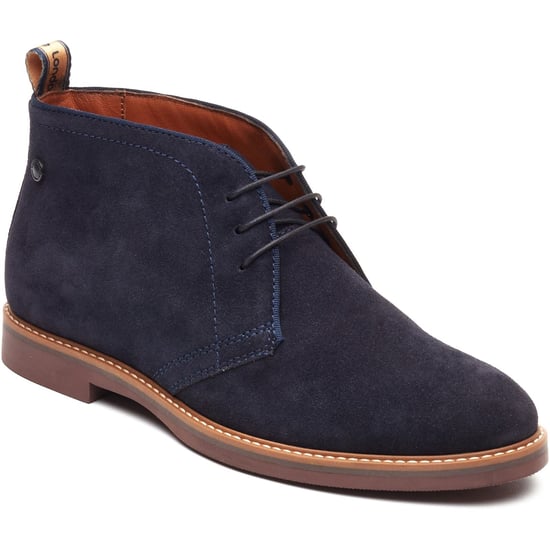 Base London Carlton Chukka Leren Herenschoenen in Marineblauw - Image 1