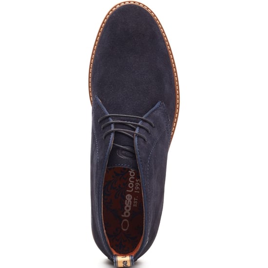Base London Carlton Chukka Leren Herenschoenen in Marineblauw - Image 4