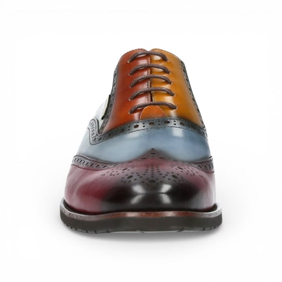 Lorenzo Conti Heren Brogue Oxford Schoenen Zwart Bordeauxrood Leer - Antonin 01 - Image 4