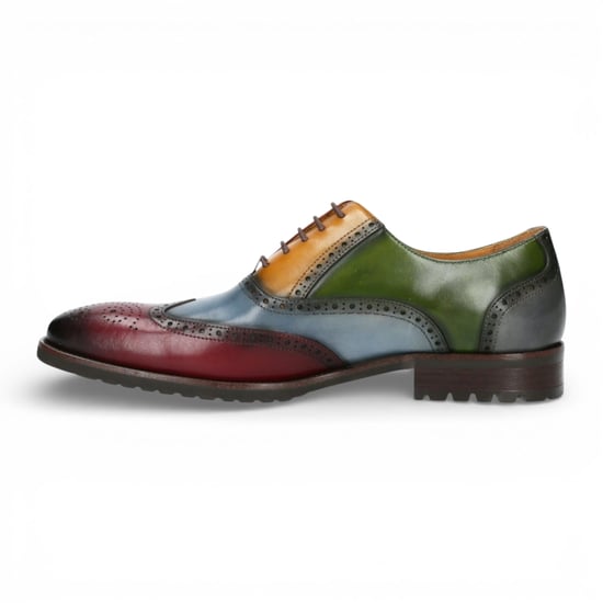 Lorenzo Conti Heren Brogue Oxford Schoenen Zwart Bordeauxrood Leer - Antonin 01 - Image 5