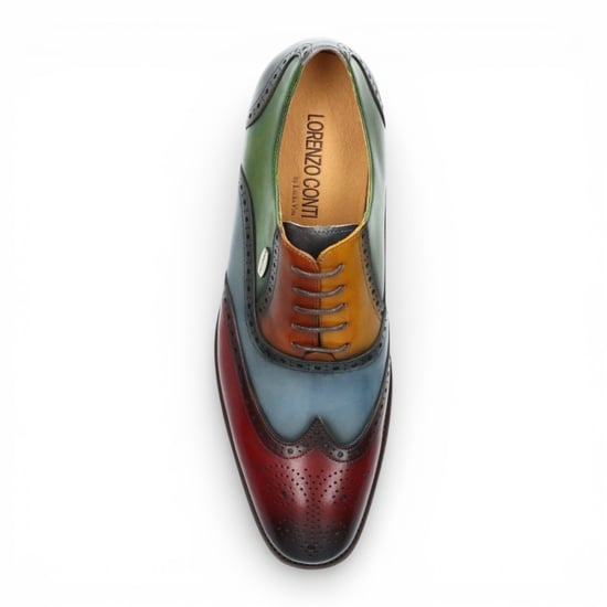 Lorenzo Conti Heren Brogue Oxford Schoenen Zwart Bordeauxrood Leer - Antonin 01 - Image 6