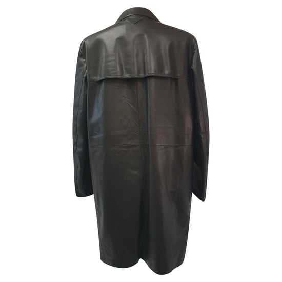 Prada trenchcoat met verborgen sluiting in zwart lamsleer - Image 3