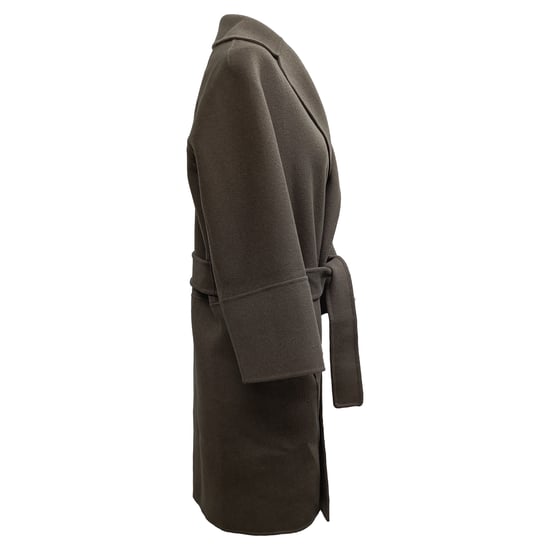 'S Max Mara Belted Coat in Brown Virgin Wool - Image 4