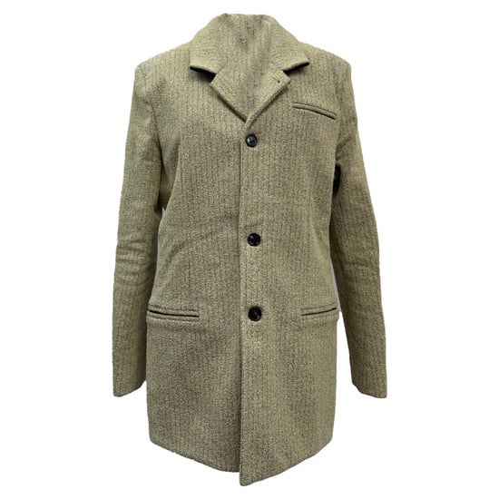 Bottega Veneta single-breasted blazer met visgraatmotief in beige polyamide - Image 1