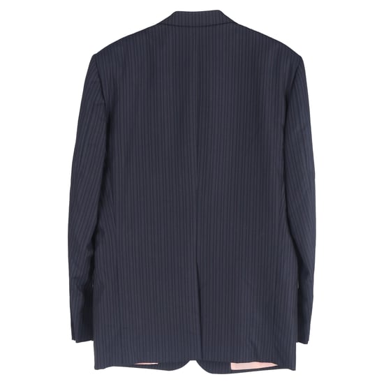 Ermenegildo Zegna gestreepte single-breasted blazer en broekset in marineblauwe wol - Image 2