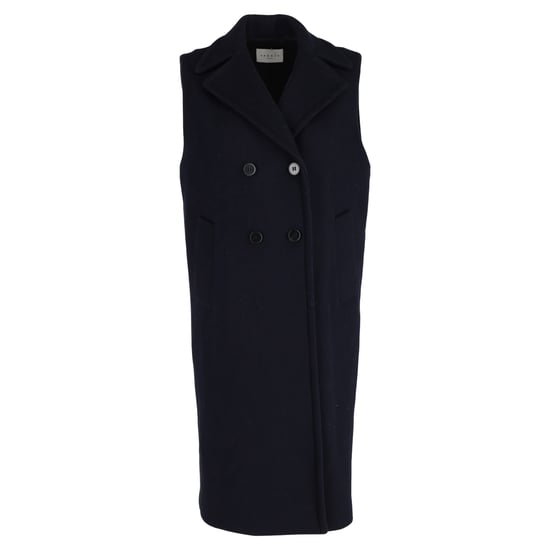 Sandro Paris mouwloze double-breasted jas van marineblauwe wol. - Image 1