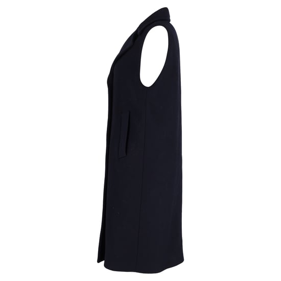 Sandro Paris mouwloze double-breasted jas van marineblauwe wol. - Image 2