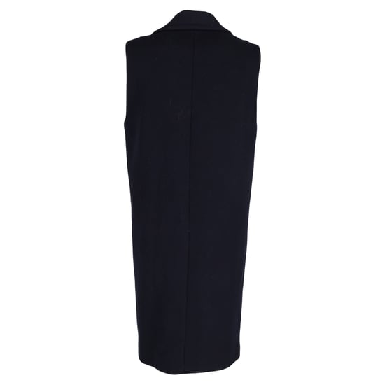 Sandro Paris mouwloze double-breasted jas van marineblauwe wol. - Image 3