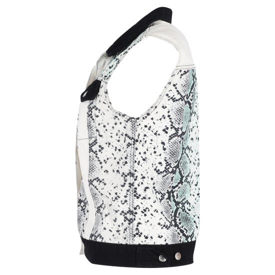 Sandro Paris vest met slangenprint in witte katoenen denim - Image 2