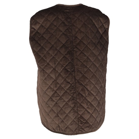 Totême gewatteerd oversized vest in bruin corduroy - Image 3