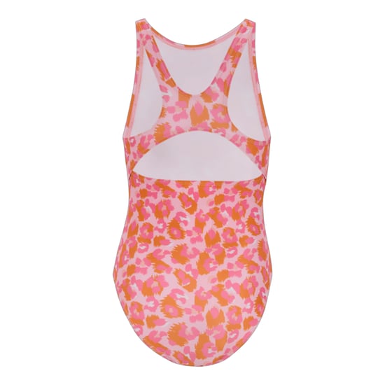 Regatta Girls Katrisse Leopard One Piece Swimsuit (Orange Peel) - Image 2