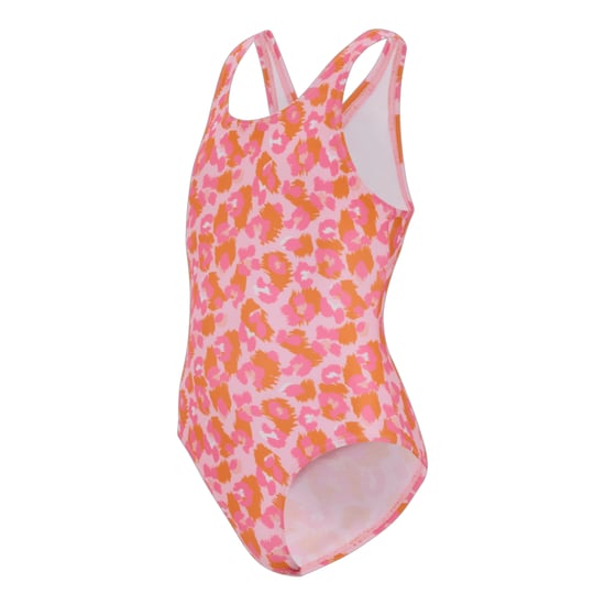 Regatta Girls Katrisse Leopard One Piece Swimsuit (Orange Peel) - Image 3