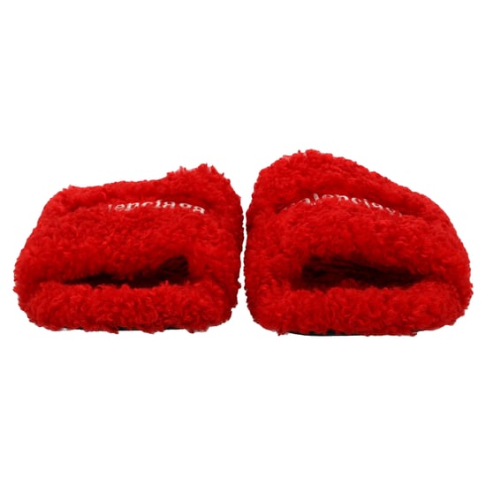 Balenciaga pluizige open muiltjes van rood polyester - Image 3