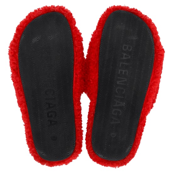 Balenciaga pluizige open muiltjes van rood polyester - Image 6