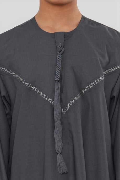 Kinderen jongens Eid grijze Marokkaanse Thobe gewaad Djellaba Ramadan Eid Jubba- K-HM10 - Image 5