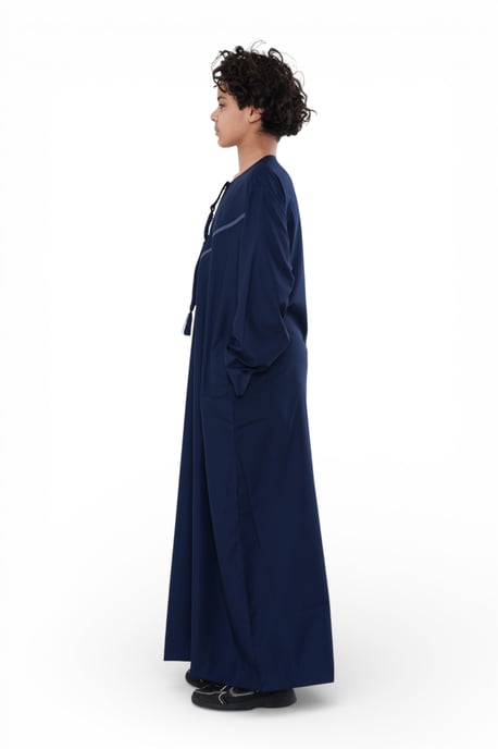 Kinderen jongens Eid marineblauw Marokkaanse Thobe gewaad Djellaba Ramadan Eid Jubba- K-HM10 - Image 3