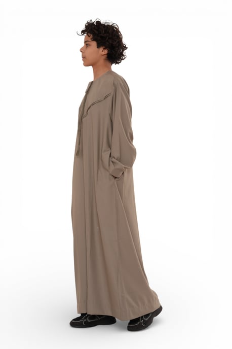 Kinderen jongens Eid Beige Marokkaanse Jubba Robe Djellaba Ramadan Eid Thobe - K-HM11 - Image 3