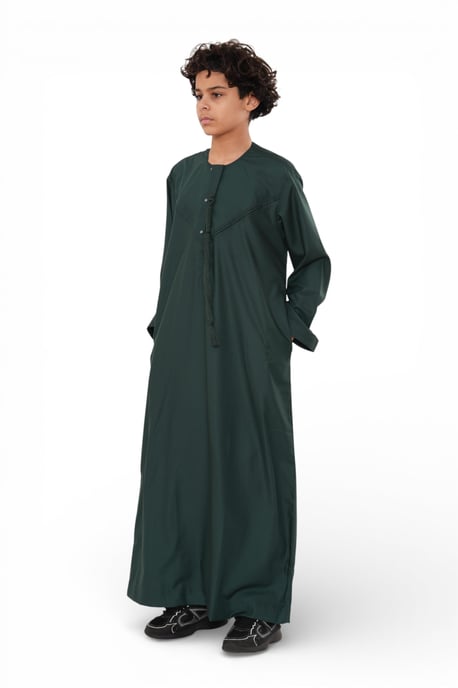 Kinderen jongens Eid groene Marokkaanse Jubba gewaad Djellaba Ramadan Eid Thobe - K-HM11 - Image 2