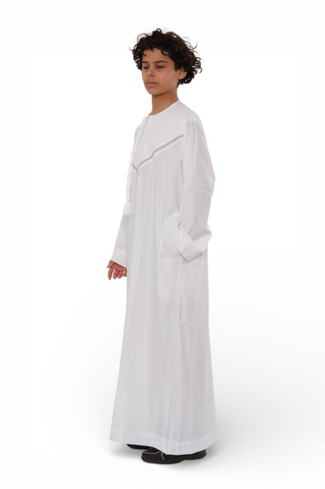 Kinderen jongens Eid witte Marokkaanse Thobe gewaad Djellaba Ramadan Eid Jubba- K-HM10 - Image 3