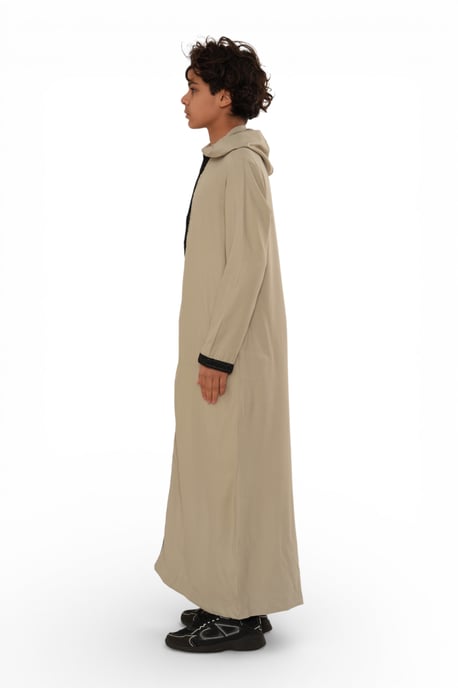 Kinderen jongens grijze Eid hooded Marokkaanse Thobe gewaad Djellaba Ramadan Jubba- K-HM3 - Image 3