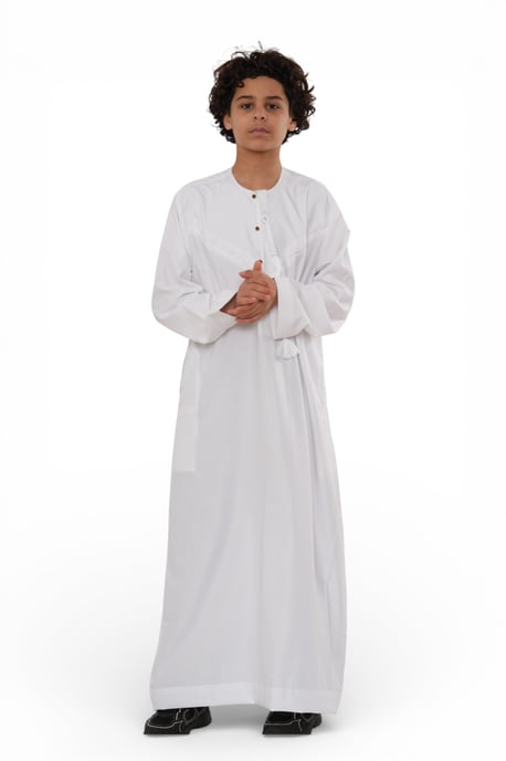 Kinderen jongens Eid witte Marokkaanse Jubba gewaad Djellaba Ramadan Eid Thobe - K-HM11 - Image 3