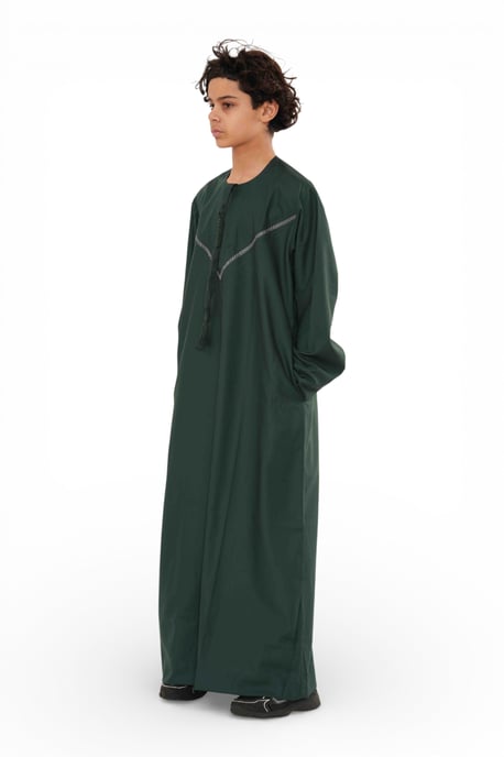 Kinderen jongens Eid groene Marokkaanse Thobe gewaad Djellaba Ramadan Eid Jubba- K-HM10 - Image 2