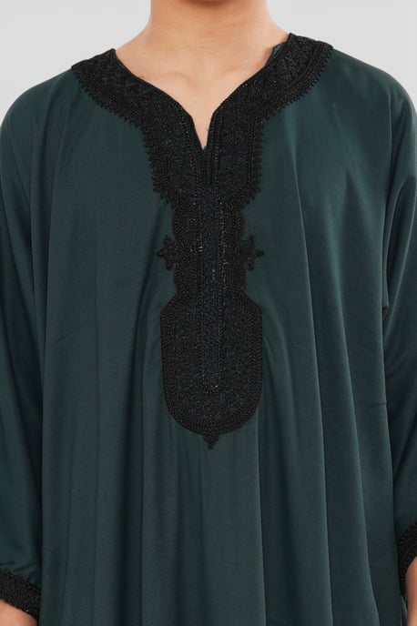 Kinderjongens groene Marokkaanse Thobe Jubba badjas Eid Djellaba Gandoura - K-HM62 - Image 5