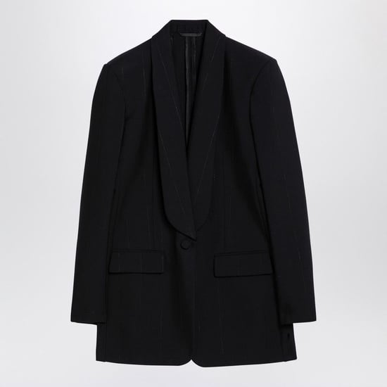 Zwarte Stretch Wolmix Blazer - Image 1