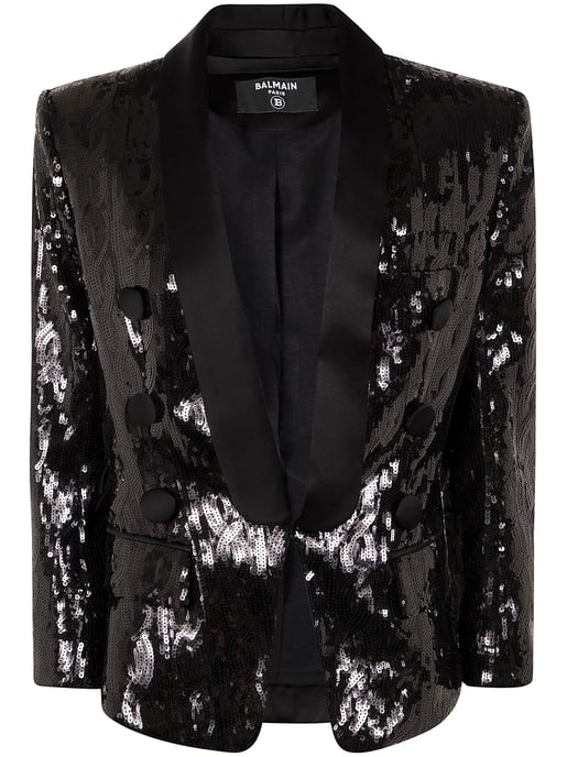 V-hals Glitter Satijnen Tailored Jkt - Image 1